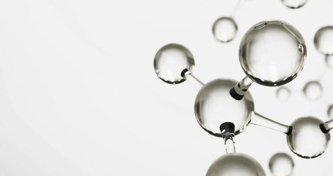 Close-up of retinol serum molecule symbolizing acne treatment and skin renewal.